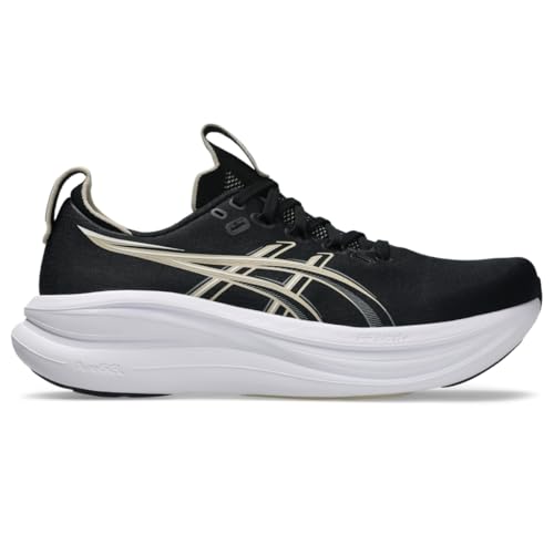 ASICS Men's Gel-Nimbus 28 Running Shoes, 12, Black/Feather Grey