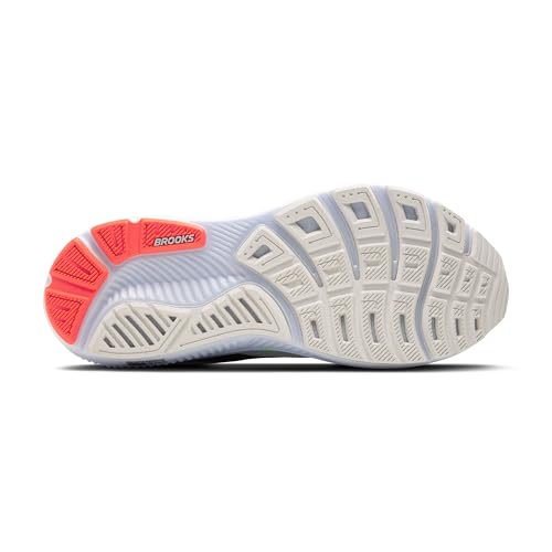 Brooks Men’s Ghost 17 Neutral Running Shoe - White/Pink Clay/Gecko - 11 Medium