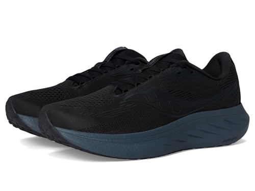 Saucony Men's Ride 18 Sneaker, Black/Shadow, 7