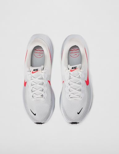 Nike Men's Revolution 8 Road Running Shoes, White/Bright Crimson-Pure Platinum-Black, 9