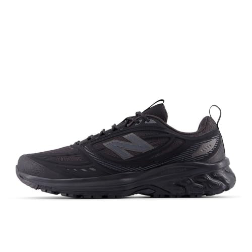 New Balance Men's 410 V9 Trail Running Shoe, Black/Neptune Grey, 9.5