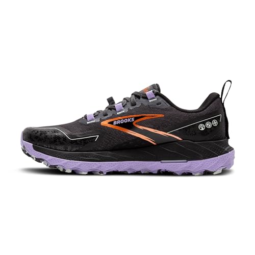 Brooks Women’s Cascadia 18 Mountain Trail Running Shoe - Ebony/Sweet Lavender/Copper - 6.5 Medium