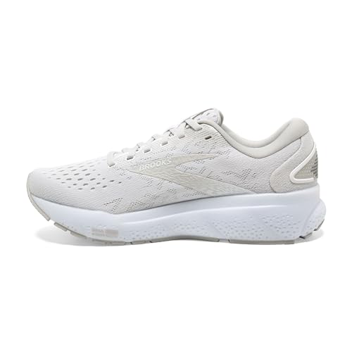 Brooks Women’s Ghost 16 Neutral Running Shoe - White/White/Grey - 10.5 Medium