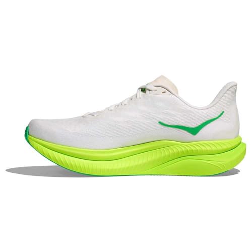 Hoka Men's Mach 6 White/Neon Lime 10.5 Medium