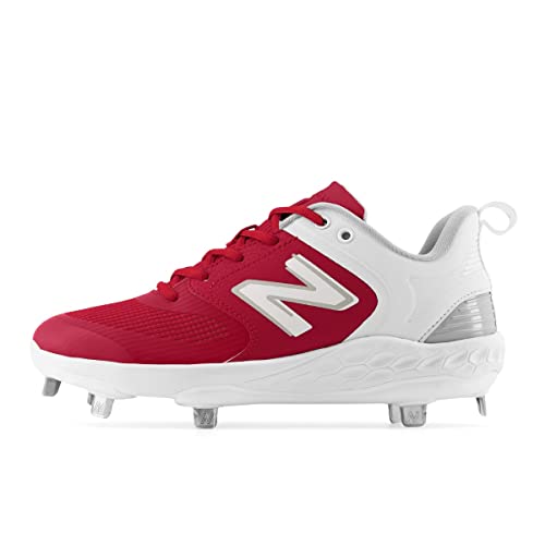 New Balance Women's Fresh Foam X Velo V3 Metal Softball Shoe, Red/White, 7.5 Medium US