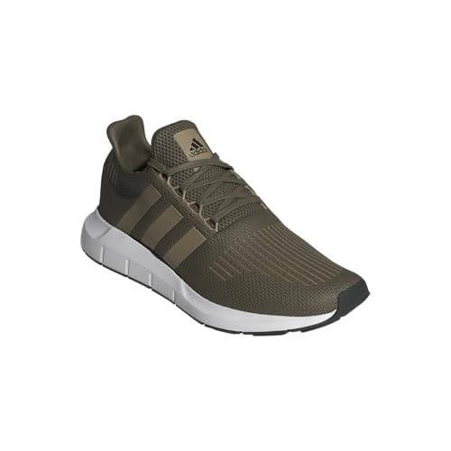 adidas Men's Swift Run 1.0, Olive Strata/Blanch Cargo/White, 9.5