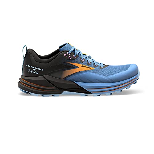 Brooks Women's Cascadia 16 Trail Running Shoe - Blue/Black/Yellow - 7.5 Medium