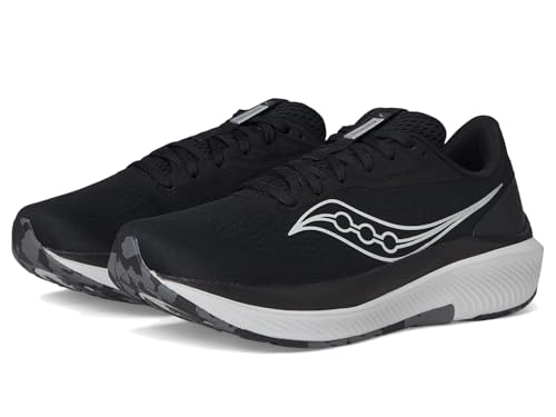 Saucony Men's Echelon 10 Sneaker, Black/Silver, 7