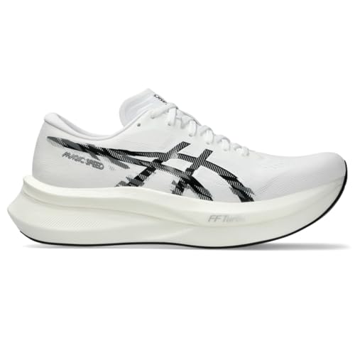 ASICS Men's Magic Speed 4 Running Shoes, 13, White/Black