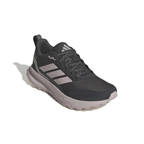 adidas Women's Run Falcon 5 Trail, Carbon/Ice Purple/Black, 10