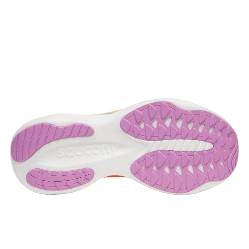 Saucony Women's Ride 19 Sneaker, Fire/Orchid, 9