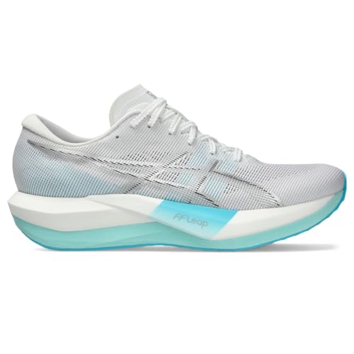 ASICS Unisex Magic Speed 5 Running Shoes, 9.5M / 11W, White/Pure Silver