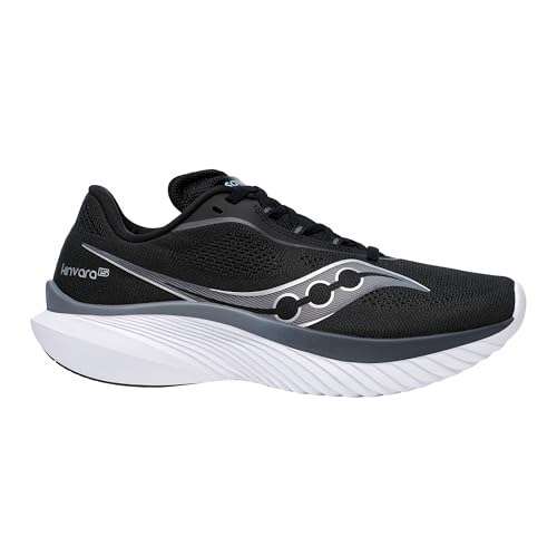 Saucony Women's Kinvara 15 Sneaker, Black/White, 9