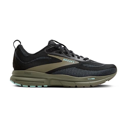 Brooks Men’s Trace 4 Neutral Running Shoe - Black/Ebony/Dusty Olive - 12 Medium