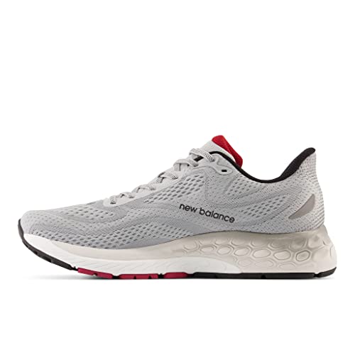 New Balance Men's Fresh Foam X 880v13 Running Shoe Aluminum Grey/Crimson/Black 8 Wide