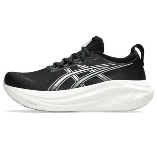 ASICS Women's Gel-Nimbus 27 Running Shoes, 8, Black/Lake Grey