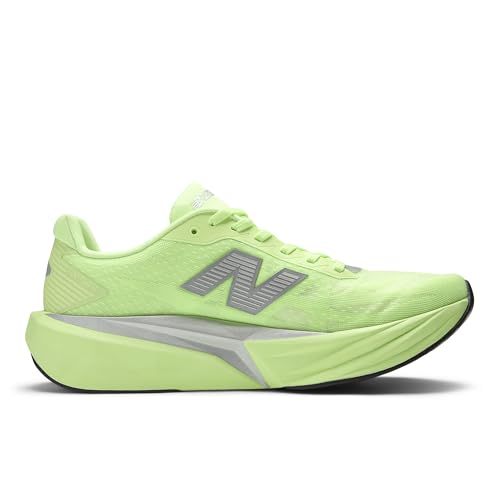 New Balance Men's FuelCell Rebel V5 Running Shoe, Mint Flash/Lab Green/Silver Metallic, 10.5 M