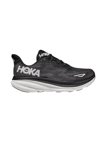 HOKA ONE ONE Clifton 9 Womens Shoes Size 8, Color: Black/White - alternate view 2