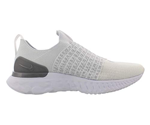 Nike React Phantom Run Flyknit 2 Women's Road Running Shoes (CJ0280-100, True White/White/Pure Platinum/Metallic Silver) Size 5.5