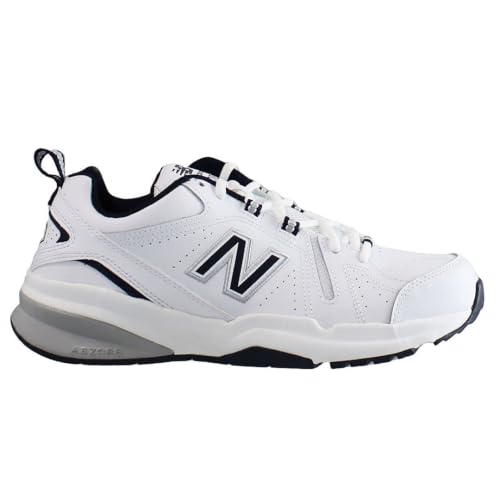 New Balance Men's 608 V5 Casual Comfort Cross Trainer, White/Navy, 9 X-Wide