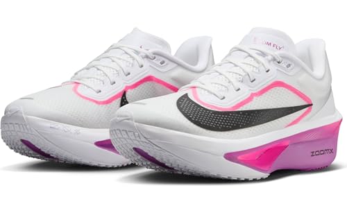 Nike Women's Zoom Fly 6 Competition Running Shoes, White Black Vivid Grape Hyper Pink, 9