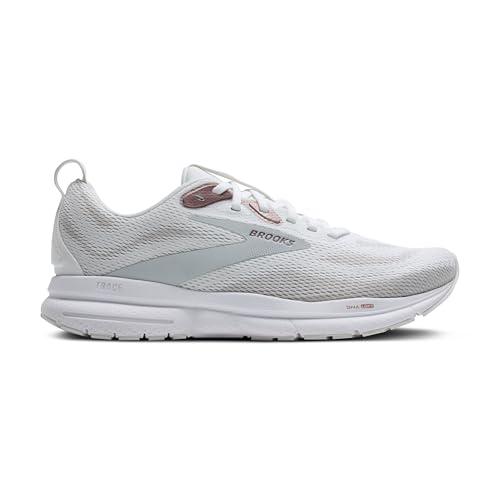 Brooks Women’s Trace 4 Neutral Running Shoe - White/Oyster/Rose - 10.5 Medium