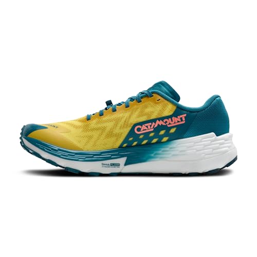 Brooks Men's Catamount 4 Speed Trail Running Shoe - Quince/Celestial/Neo Ember - 9.5 Medium