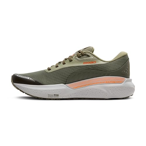 Brooks Men’s Adrenaline GTS 24 Weatherized Supportive Running Shoe - Green/Gray/Orange - 7 Medium