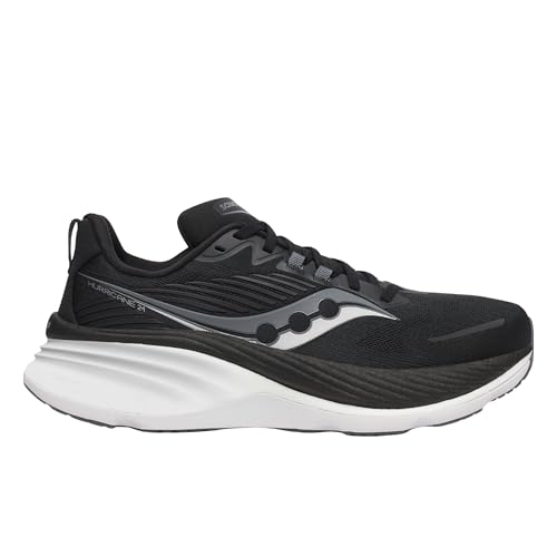 Saucony Men's Hurricane 24 Sneaker, Black/Carbon, 11