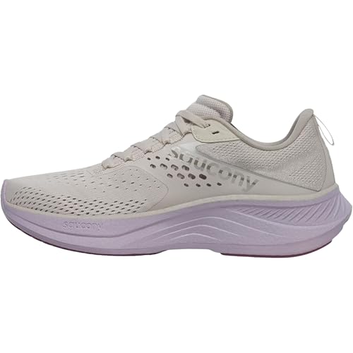 Saucony Women's Ride 17 Sneaker, Moon/Viola, 8