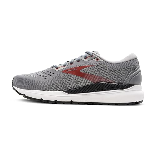 Brooks Men's Addiction GTS 15 Supportive Running Shoe - Grey/Ebony/Chili Oil - 7 Narrow