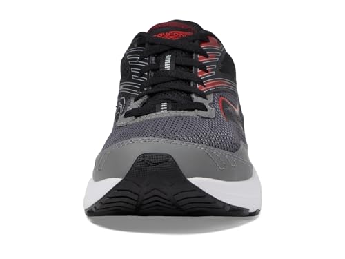 Saucony Men's Cohesion 15 Sneaker, Charcoal/Red, 10.5