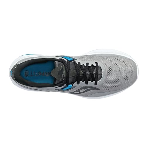 Saucony Men's Guide 15 Sneaker, Alloy/Topaz, 10 Wide