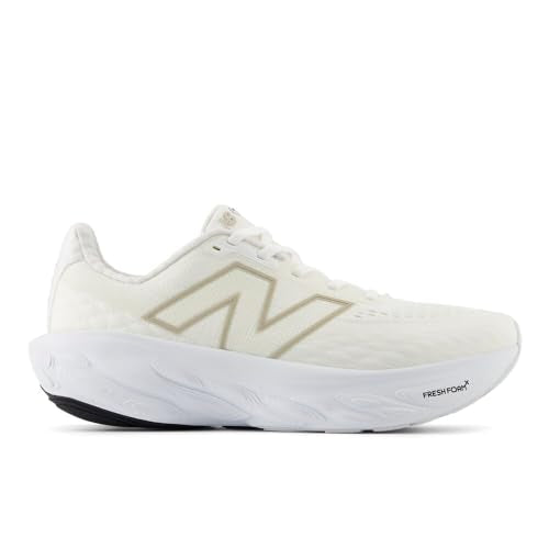 New Balance Women's Fresh Foam X 1080 V14 Running Shoe, White/Light Gold Metallic/Sea Salt, 9 W