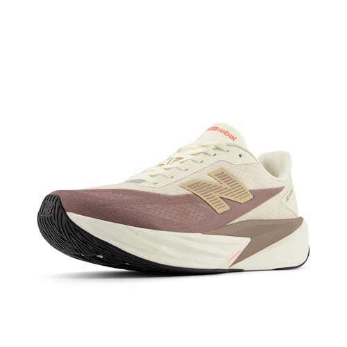 New Balance Men's FuelCell Rebel V5 Running Shoe, Angora/Earth Shadow/Sea Salt, 9.5 M