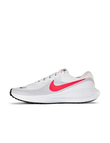 Nike Men's Revolution 8 Road Running Shoes, White/Bright Crimson-Pure Platinum-Black, 9.5