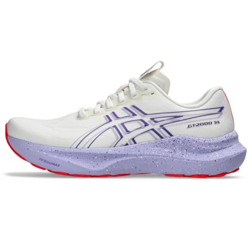 ASICS Women's GT-2000 14 Running Shoes, 13, Cream/EDO Purple