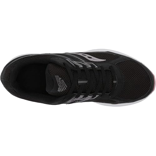 Saucony Women's Cohesion 14 Running Shoe, Black/Pink, 10.5 Wide