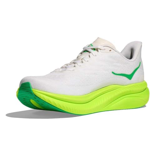 Hoka Men's Mach 6 White/Neon Lime 10.5 Medium
