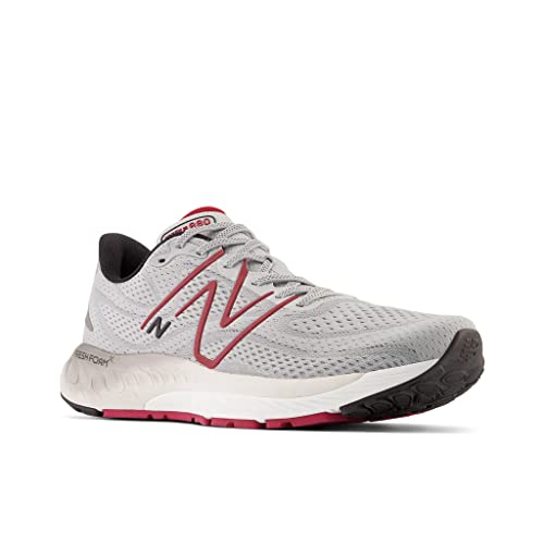 New Balance Men's Fresh Foam X 880v13 Running Shoe Aluminum Grey/Crimson/Black 8 Wide
