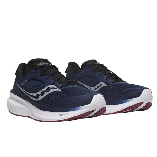 Saucony Men's Omni 22 Sneaker, Navy/Currant, 10