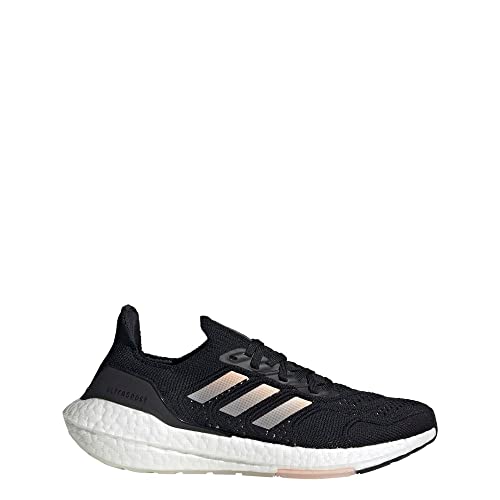 adidas Women's Ultraboost 22, Black/Clear Orange/Crystal White, 8