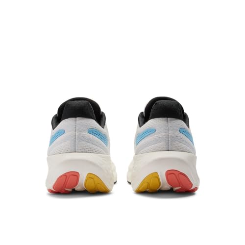 New Balance Kid's Fresh Foam X 1080 V13 Running Shoe, White/Coastal Blue/Ginger Lemon, 3.5 W Big Kid