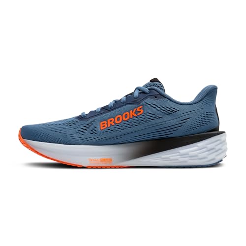 Brooks Men’s Launch 12 Neutral Running Shoe - Moonlight/Black/Orange - 10.5 Medium