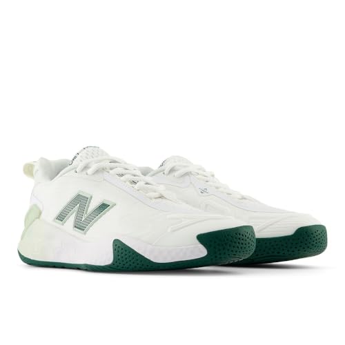 New Balance Women's Fresh Foam X CT-Rally V1 Hard Court Tennis Shoe, White/Marsh Green, 9 W