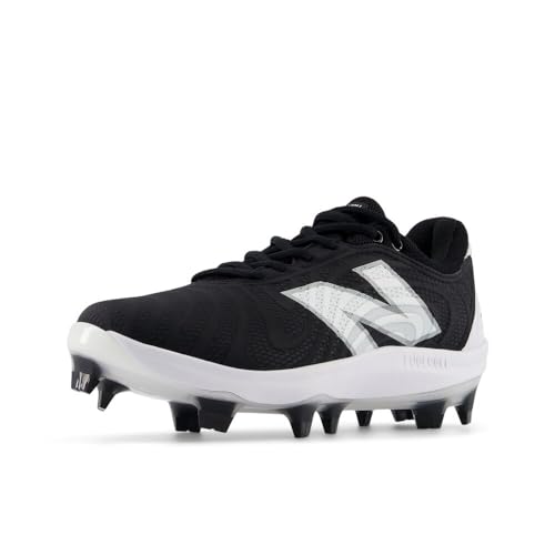 New Balance Women's FuelCell Fuse V4 Molded Softball Shoe, Black/Optic White, 9 M