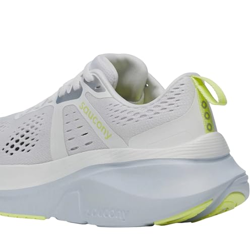 Saucony Women's Guide 18 Sneaker, White/Ice Melt, 10 Wide