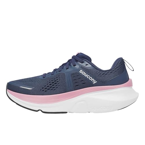 Saucony Women's Guide 18 Sneaker, Navy/Orchid, 7