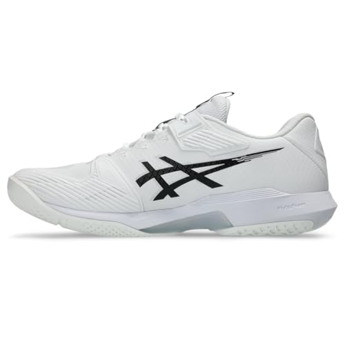 ASICS Men's Solution Speed FlyteFoam 4 Tennis Shoes, 15, White/Black