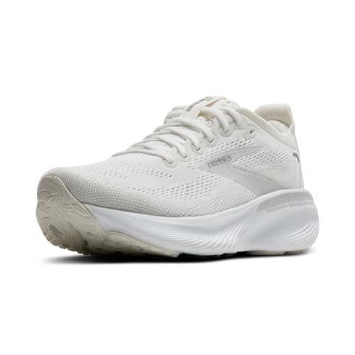 Brooks Women’s Adrenaline GTS 25 Supportive Running & Walking Shoe - White/White/Silver - 9 Medium